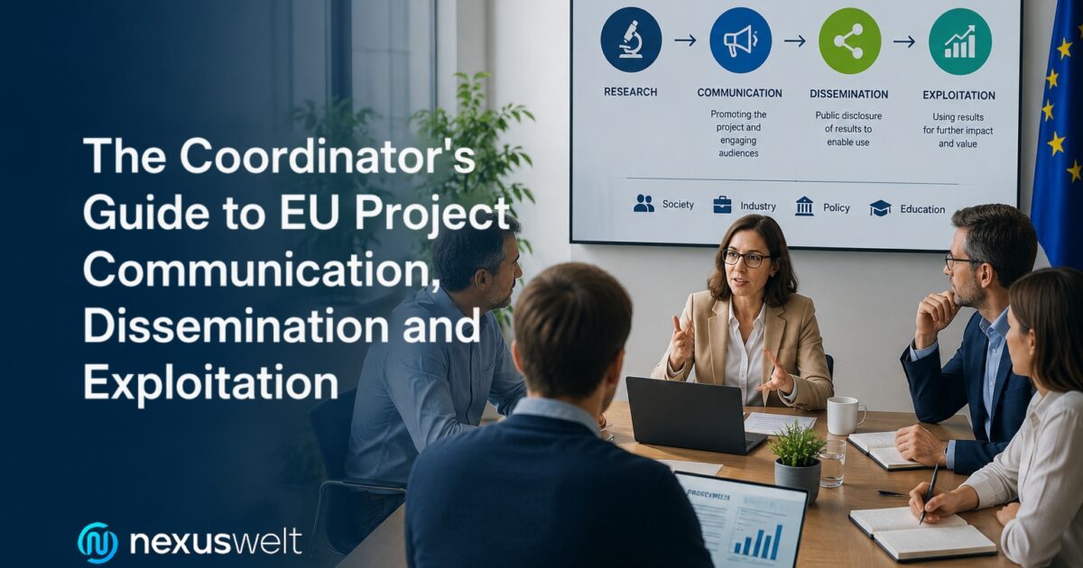 Nexuswelt_Coordinators_Guide_banner_final Comparison of communication, dissemination and exploitation in EU-funded projects
