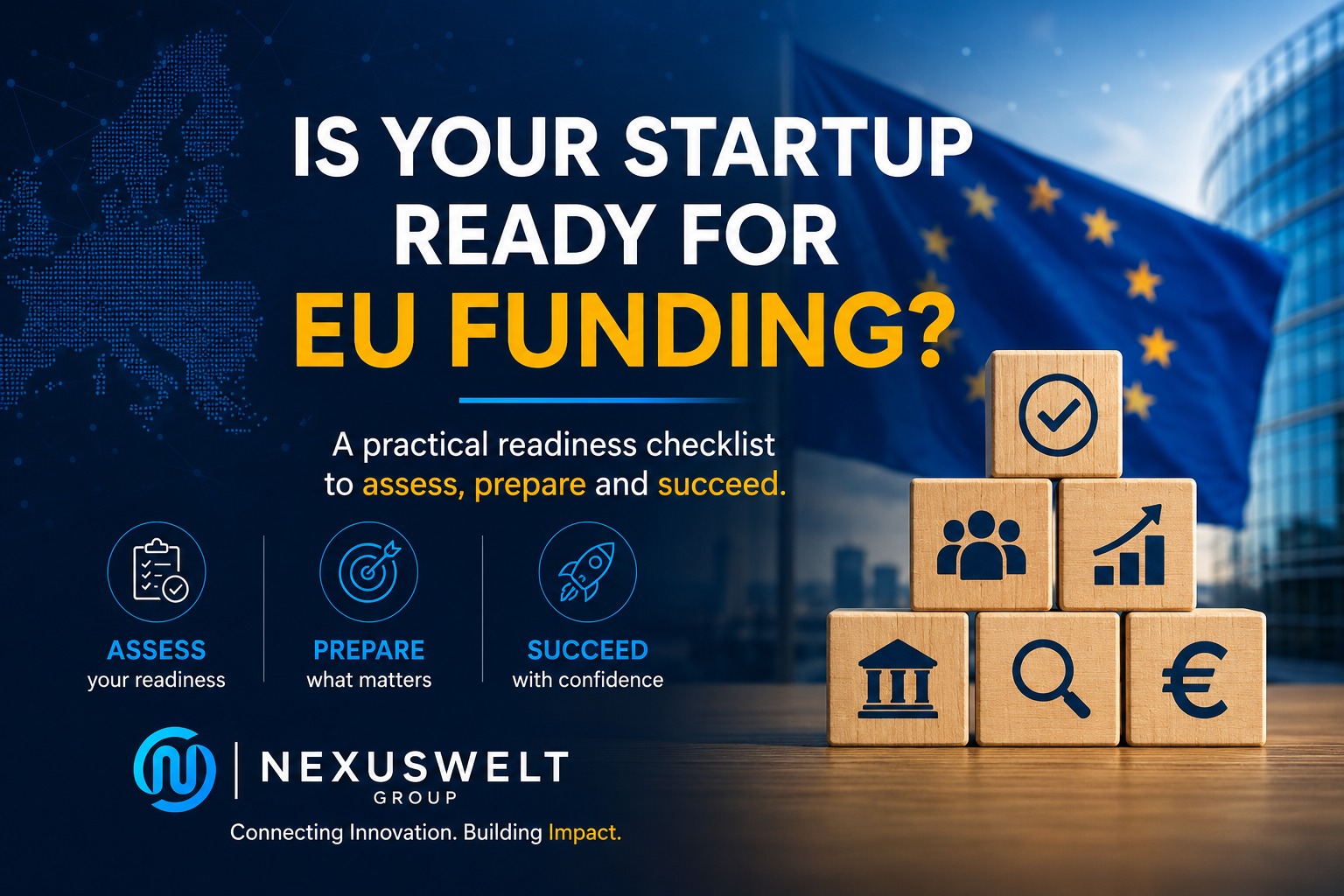Founder working through an EU funding readiness checklist