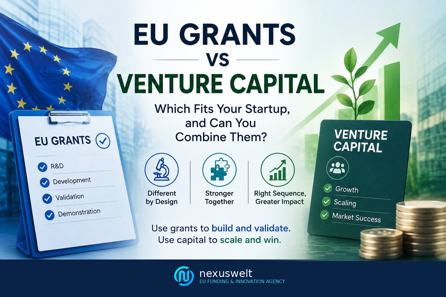 EU grants versus venture capital for startups and deep-tech companies