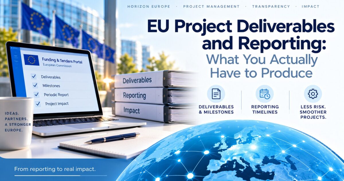 EU project deliverables and reporting, including milestones, reporting timelines and the Funding and Tenders Portal