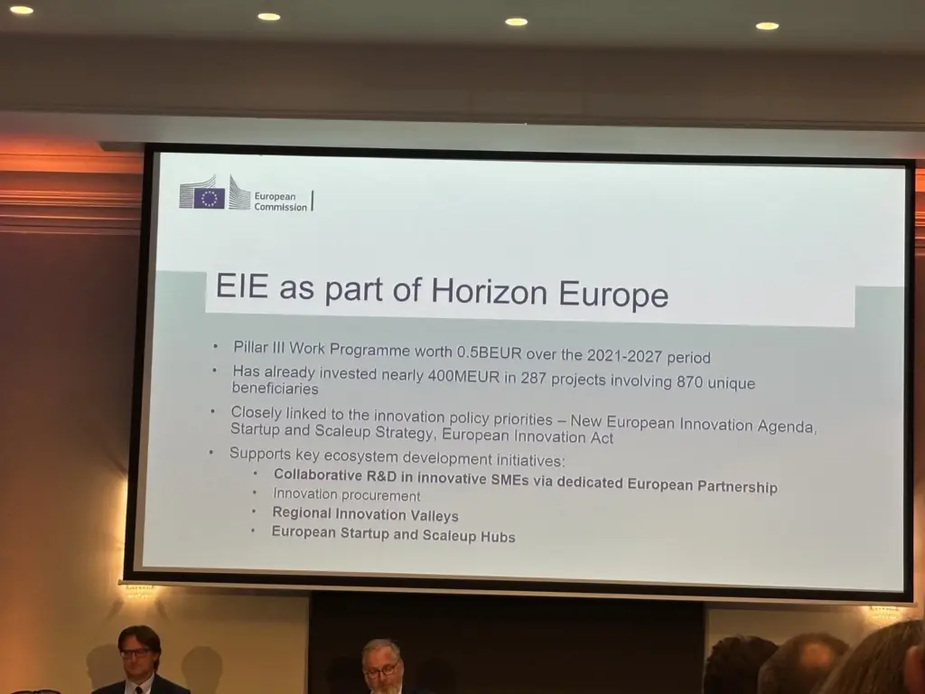 European Commission slide on European Innovation Ecosystems within Horizon Europe