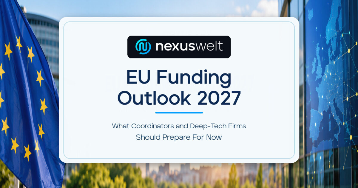 EU Funding Outlook 2027 | Nexuswelt EU Funding Outlook 2027 banner featuring European innovation, technology and the EU flag